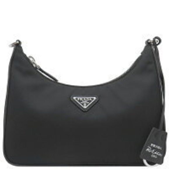 Prada Re Edition Re Nylon Bag Black Triangular Plate - Picture 1 of 9